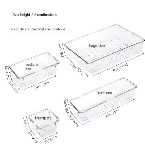 25pcs Transparent Drawer Storage Boxes – Multi-Room Organizer Set