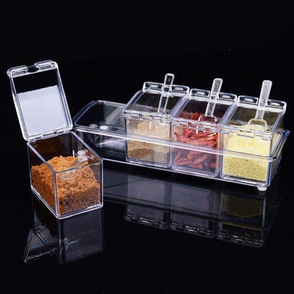 Transparent Seasoning Storage Box – 1 Layer Dispenser