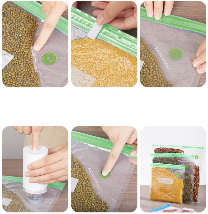 Vacuum Sealed Compression Bag – Food Grade, USB Electric Pump