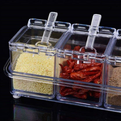 Transparent Seasoning Storage Box – 1 Layer Dispenser