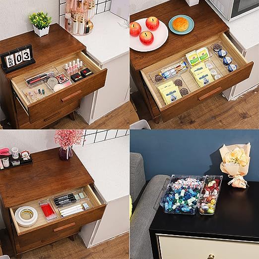 25pcs Transparent Drawer Storage Boxes – Multi-Room Organizer Set