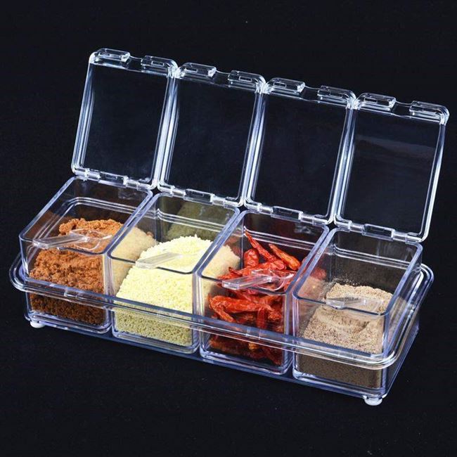 Transparent Seasoning Storage Box – 1 Layer Dispenser